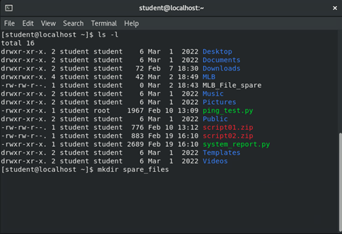 image of entering 'mkdir' command in terminal